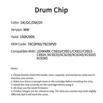 Lexmark 76C0PK0 Chip CS923/CX921/CX922/CX923