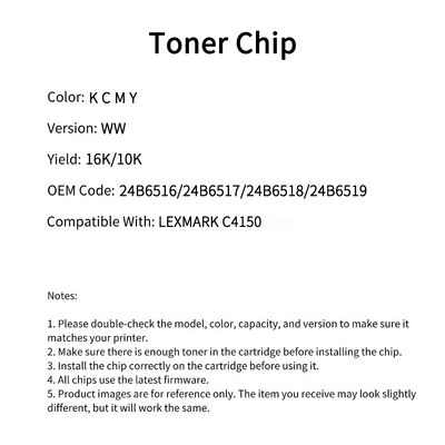 Compatible 24B6519 Toner Chip For Lexmark C4150
