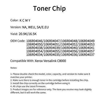 Compatible 106R04049 Toner Chip Xerox Versalink C8000