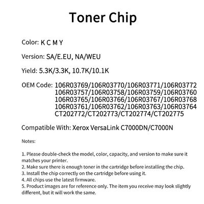 Compatible106R03769 Toner Chip For Xerox VersaLink C7000DN C7000N