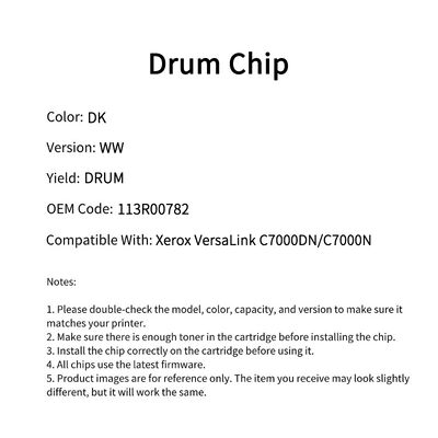 Compatible 113R00782 Drum Chip Xerox VersaLink C7000DN C7000N