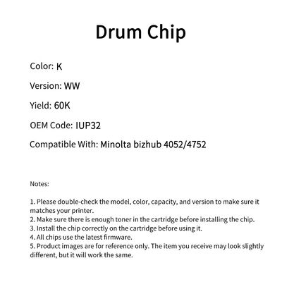 Compatible IUP32 Toner Chip Minolta Bizhub 4052 4752