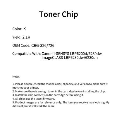 Compatible CRG-326 Toner Chip For Canon I-SENSYS LBP6200d 6230dw  imageCLASS