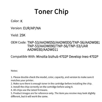 Minolta TNP-53 chip bizhub 4702P Develop Ineo 4702P
