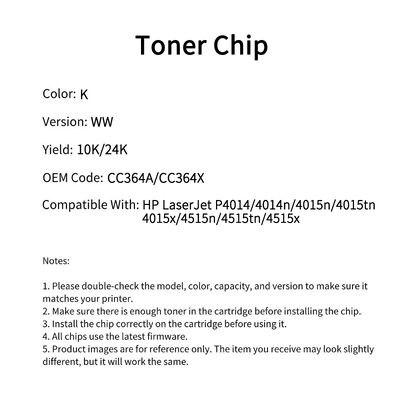 Compatible CC364A Toner Chip HP For P4014 4014n 4015n 4015tn