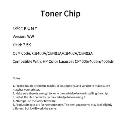 Compatible CB400A Toner Chip For HP Color LaserJet CP4005 4005n 4005dn