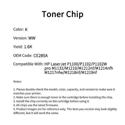 Compatible CE285A Toner Chip For HP LaserJet P1100 P1102 P1102W