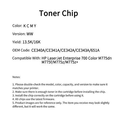 Compatible CE340A Toner Chip For HP LaserJet Enterprise 700 Color M775dnM775f