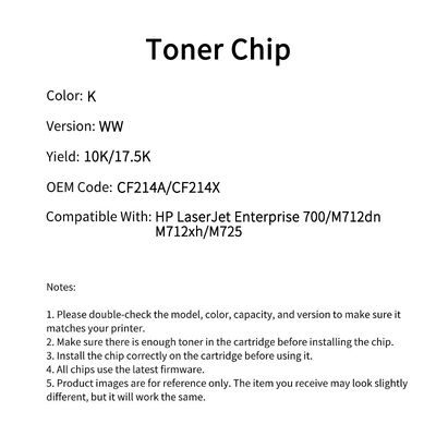 Compatible CF214 Toner Chip For HP LaserJet Enterprise 700 M712dn M712xh