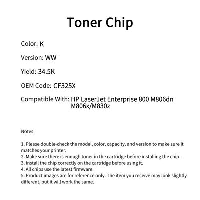 Compatible CF325X Toner Chip For HP LaserJet Enterprise 800 M806dn M806x M830z