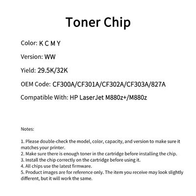 Compatible CF300A 827A Toner Chips For HP LaserJet M880z+ M880z