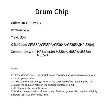 Compatible CF358A Drum Chip For HP LaserJet M880z+ M880z M855x