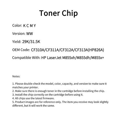 Compatible CF310A Toner Chip For HP LaserJet M855xh M855dh M855x+