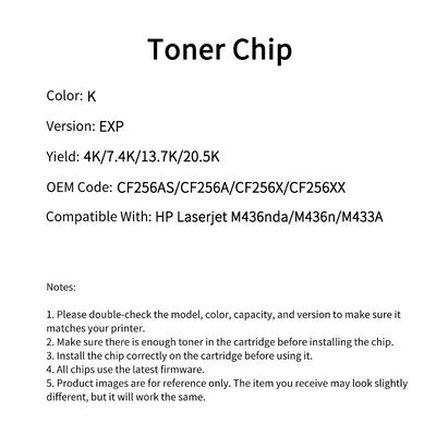 Compatible CF256AS Toner Chip For HP Laserjet M436nda M436n M433A