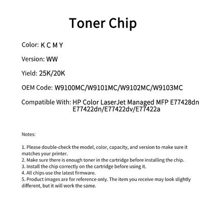 Compatible with HP W9100MC chip E77428dn/E77422dn/E77422dv