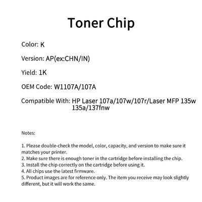 Compatible W1107A 107A Toner Chip HP Laser 107a 107w 107r