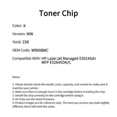 Compatible W9008MC Toner Chip For HP LaserJet Managed E50145dn