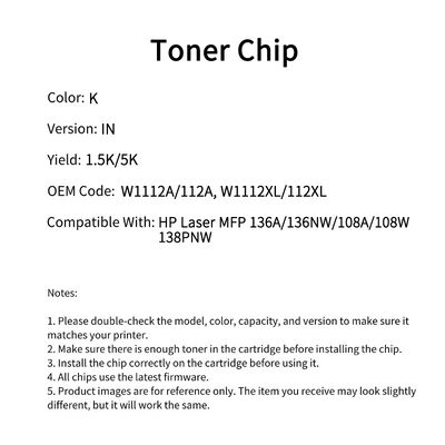 Compatible W1112A 112A Chips For HP Laser Laser MFP 136A 136NW