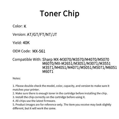 Compatible with Sharp MX-561 chip MX-M3070/M3570/M4070