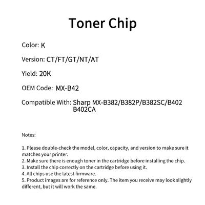 Compatible with Sharp MX-B42 chip MX-B382/B382P/B382SC