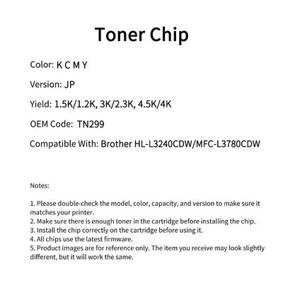 Compatible TN299 Toner Chip For Brother HL-L3240CDW