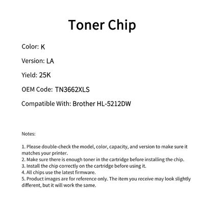 Compatible TN3662XLS Toner Chip For Brother HL-5212DW