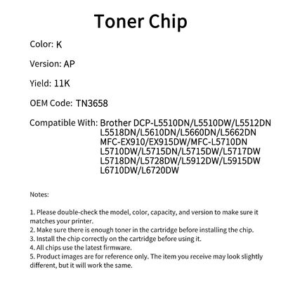 Compatible with Brother TN3658 chip DCP-L5510DN/L5510DW/L5512DN