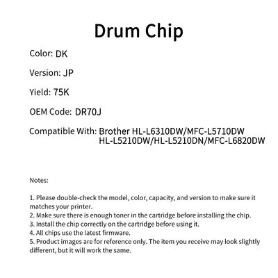 Compatible DR70J Drum Chip For Brother HL-L6310DW MFC-L5710DW