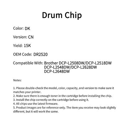 Compatible DR2520 Drum Chip For Brother DCP-L2508DW DCP-L2518DWDCP
