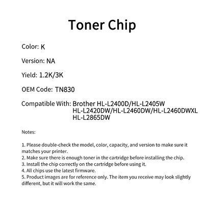Compatible with Brother TN830 chip  HL-L2400D/HL-L2405W