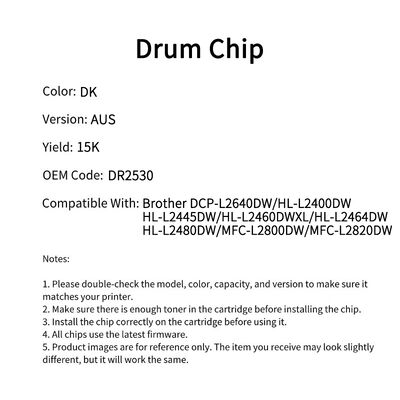 Compatible DR2530 Drum Chip For Brother DCP-L2640DW HL-L2400DW