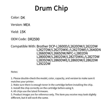 Compatible DR2590 Drum Chip For Brother DCP-L2600D L2620DW