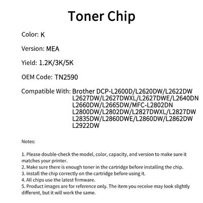 Compatible TN2590 Toner Chip For Brother DCP-L2600D L2620DW L2622DW