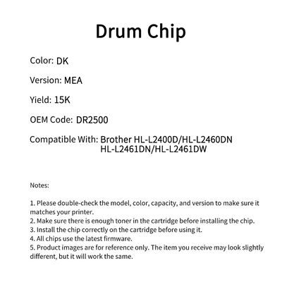 Compatible DR2500 Drum Chip For Brother HL-L2400D HL-L2460DN