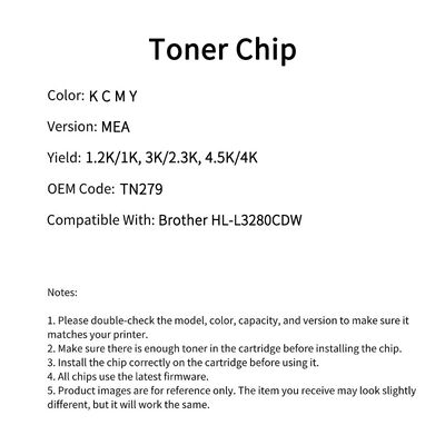 Compatible with Brother TN279 chip HL-L3280CDW