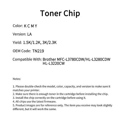 Compatible TN219 Toner Chip Brother MFC-L3780CDW HL-L3280CDW
