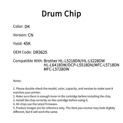 Compatible with Brother DR3625 chip HL-L5218DN/HL-L5228DW