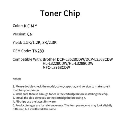 Compatible TN289 Toner Chip For Brother DCP-L3528CDW DCP-L3568CDW