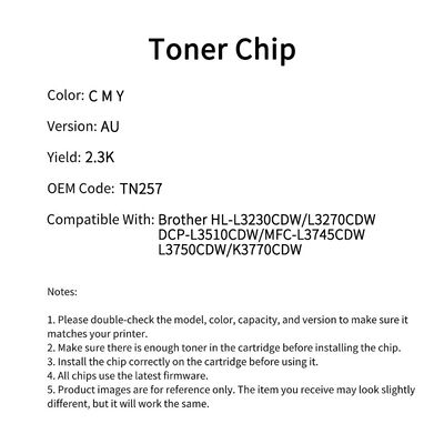 Compatible TN257 Toner Chip For Brother HL-L3230CDW L3270CDW