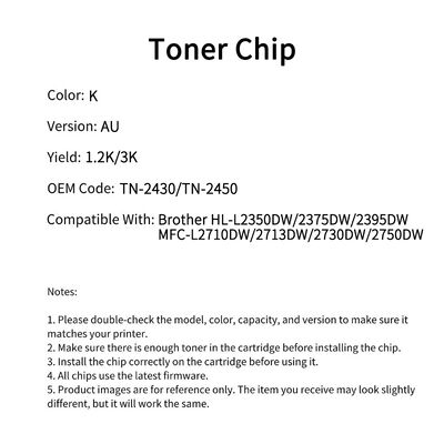 Compatible TN-2430 TN-2450 Toner Chip For Brother HL-L2350DW 2375DW