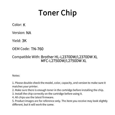 Compatible TN-760 Toner Chip For Brother HL-L2350DW L2390DW L2395DW